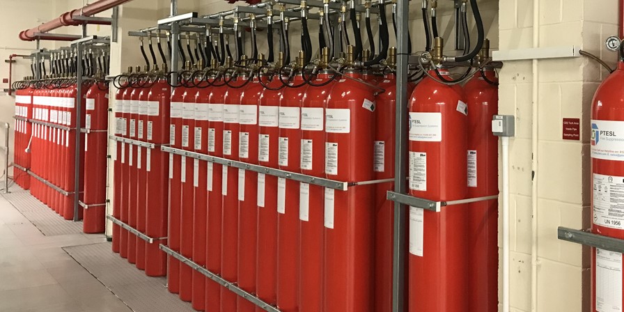 CO2 flooding fire suppression cylinders