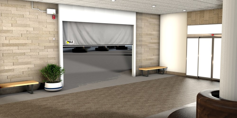 Automatic fire curtain installation